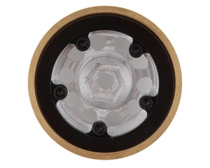 SCX24 1.0” Aluminum / Brass D Hole Beadlock Wheels (Silver) (2) (24g)