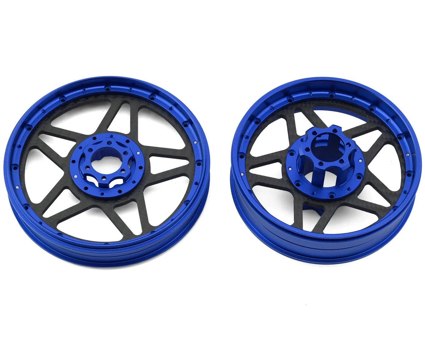 Losi Promoto MX CNC Aluminum Wheel Set w/Carbon Spokes (Blue)