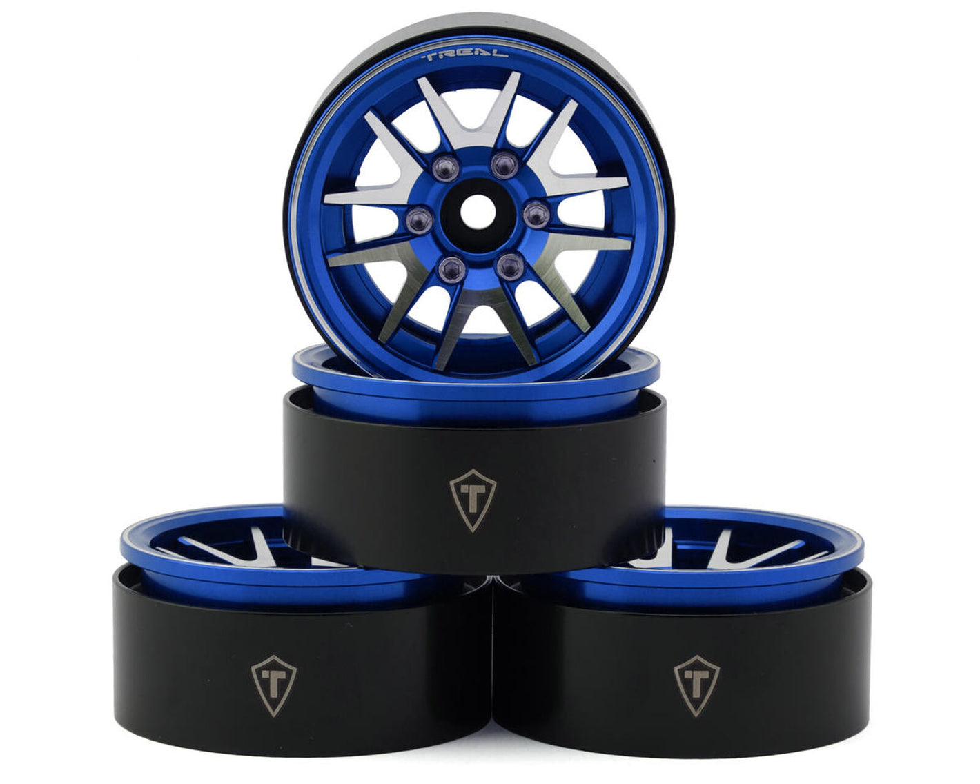 Type L 1.9" V-Spoke Beadlock Wheels (Blue) (4)