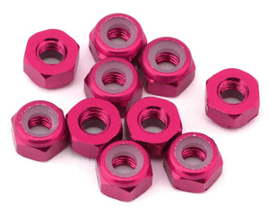 3mm Aluminum Lock Nuts (Pink) (10)