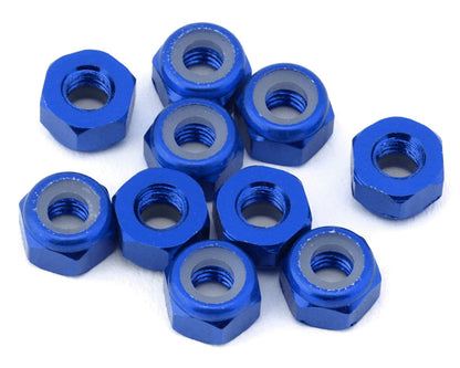 3mm Aluminum Lock Nuts (Blue) (10)