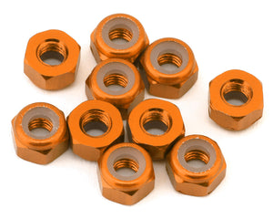 3mm Aluminum Lock Nuts (Orange) (10)