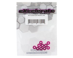 3mm Countersunk Washers (Pink) (10)