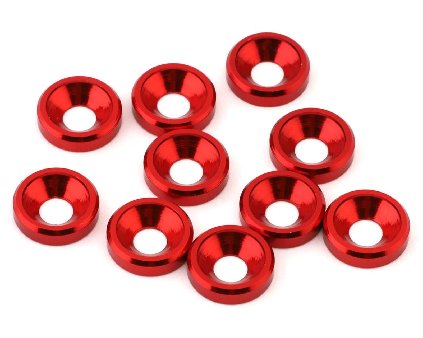 3mm Countersunk Washers (Red) (10)