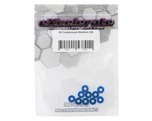 3mm Countersunk Washers (Blue) (10)