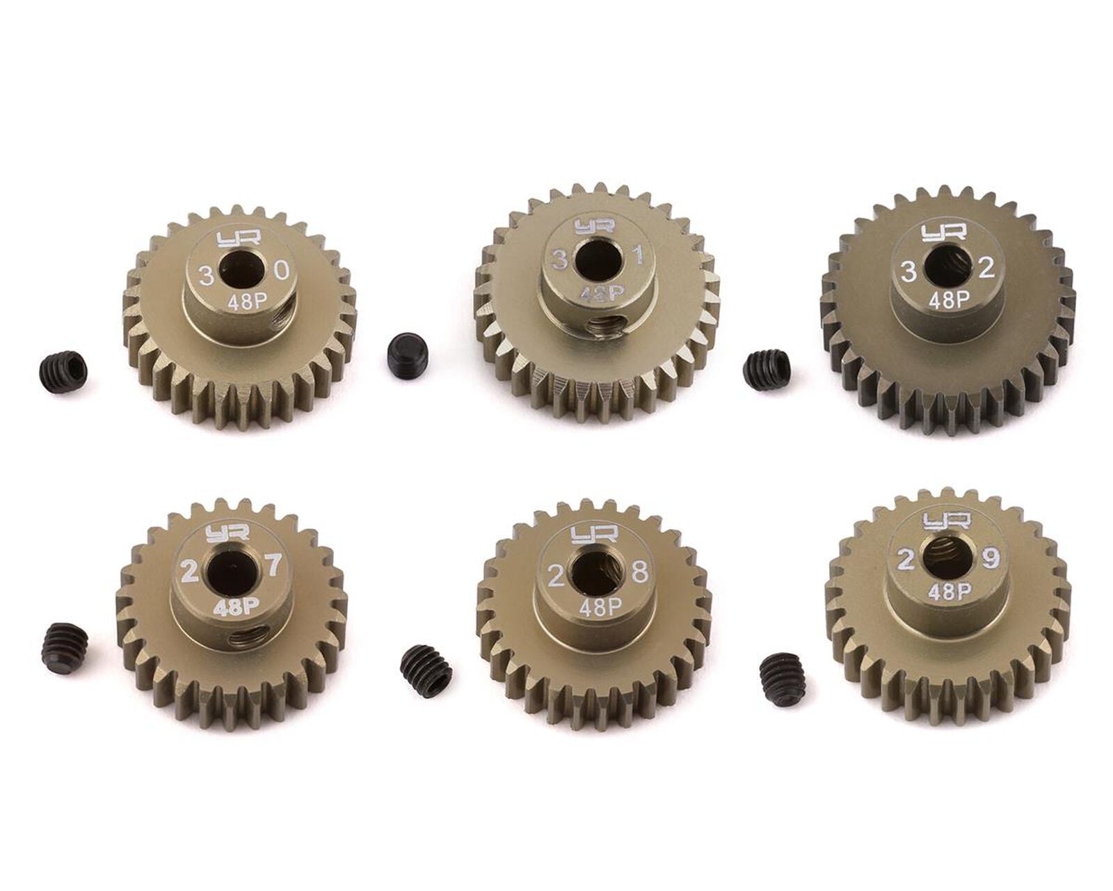 Hard Coated 48P Aluminum Pinion Gear Set (27, 28, 29, 30, 31, 32T) (3.17mm Bore)