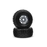 1/7 dBoots Fortress Front/Rear 2.4/3.3 Pre-Mounted Tires, 17mm Hex, Gunmetal (2)