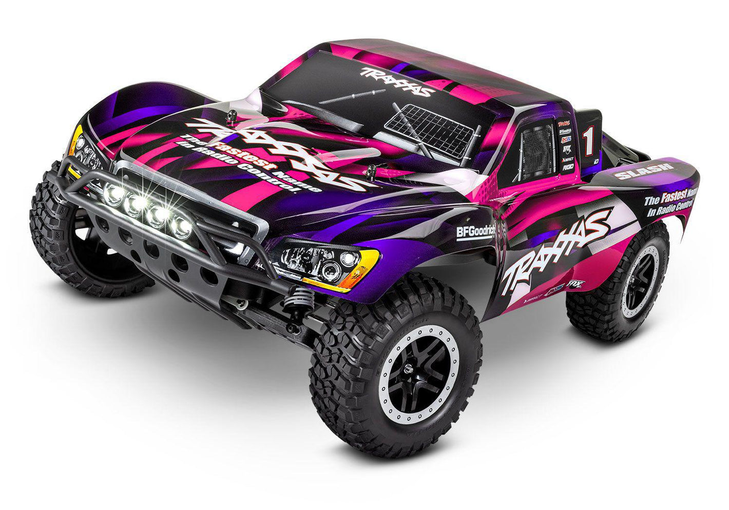 Traxxas Slash 1/10 RTR Short Course Truck (Pink) LED Lights, TQ 2.4GHz Radio, Battery & DC Charger 58034-61-Pink