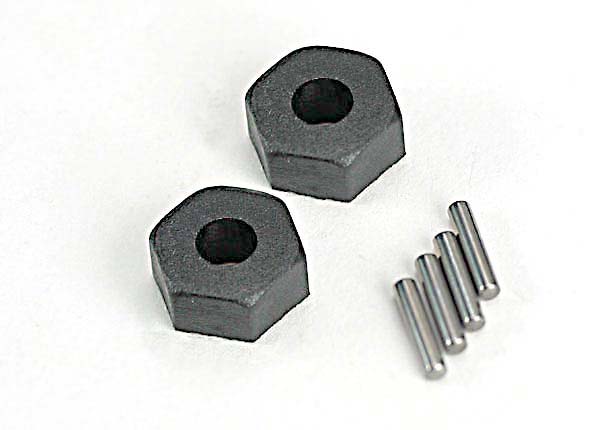 Traxxas Wheel hubs, hex (2)/ stub axle pins (2) 1654