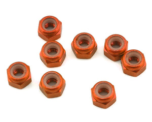 1UP Racing 3mm Aluminum Locknuts (Orange) (8) 1UP80555