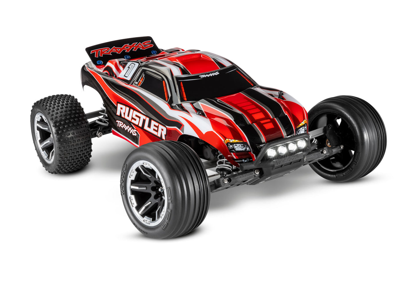 Traxxas Rustler 1/10 RTR Stadium Truck (Red) w/LED Lights 37054-61RED