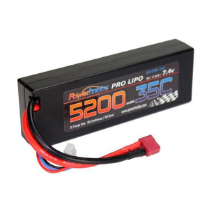 5200mAh 7.4V 2S 35C LiPo Hard Case Battery With Hardwire