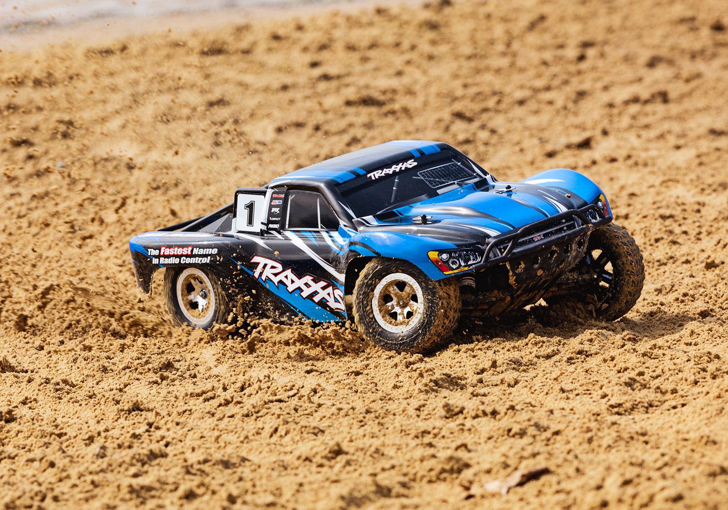 Traxxas Slash 1/10 RTR Electric 2WD Short Course Truck (Blue) (Red)  w/TQ 2.4GHz Radio System 58024-BLUER