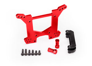 Aluminum Rustler 4x4 Rear Shock Tower (Red)