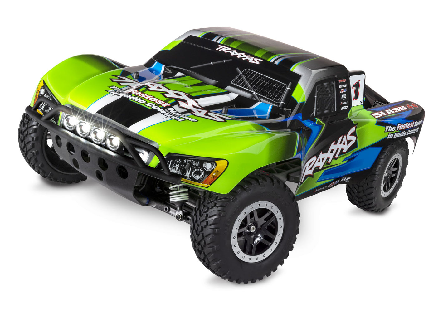 Traxxas Slash 4X4 RTR 4WD Brushed Short Course Truck (Green) w/LED Lights 68054-61GRN