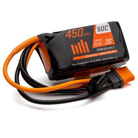 11.1V 450mAh 3S 50C LiPo Battery: IC2