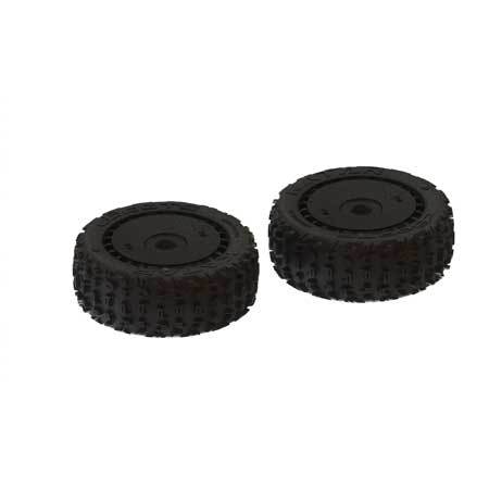 Arrma 1/8 dBoots Front/Rear 3.3 Pre-Mounted Tires, 17mm Hex, Black (2): Katar B 6S ARA550058