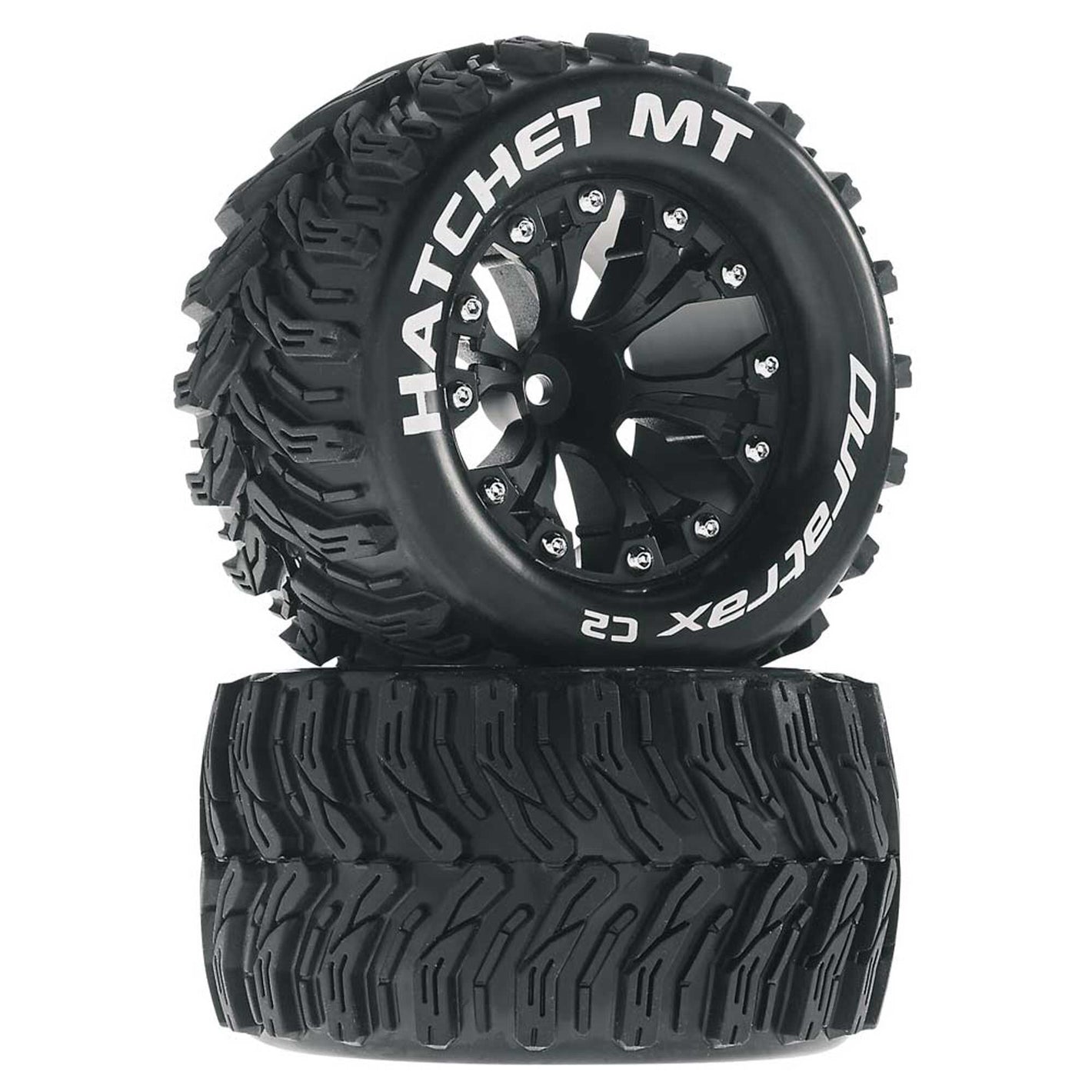 DuraTrax Hatchet MT 2.8" Mounted Offset Tires, Black (2) DTXC3528