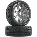 Bandito 1/8 Buggy PreMounted Tire w/ Spoke Wheels (Chrome) (2) (C3)