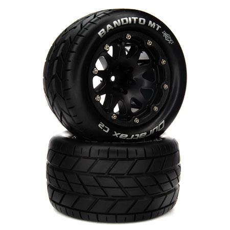 DuraTrax Bandito MT Belted 2.8 Mounted F/R 14mm Black (2) DTXC5536