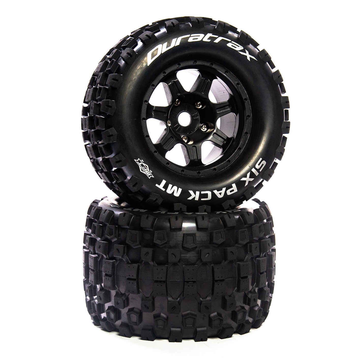 SixPack MT Belt 3.8" Mounted Front/Rear Tires .5 Offset 17mm, Black (2)