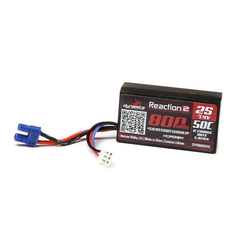 Dynamite 7.4V 800mAh 2S 50C Hardcase LiPo Battery: EC2 DYNB825H2