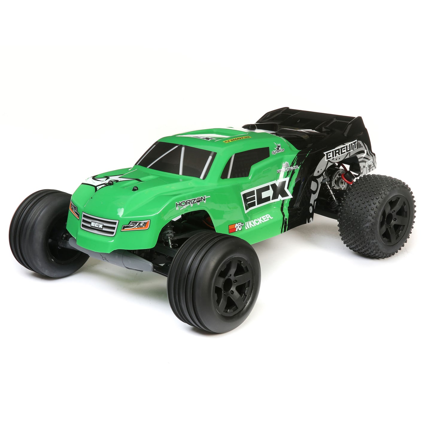 *DISCONTINUED* 1/10 Circuit 2WD Stadium Truck Brushed RTR, Green, ECX03430T2