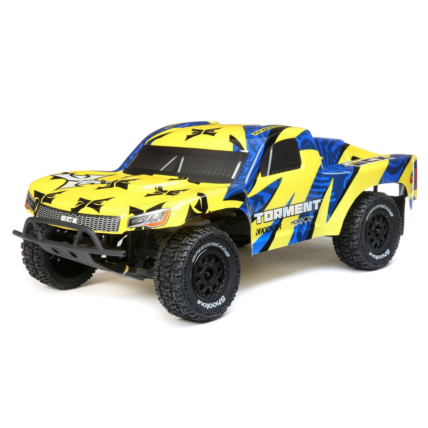 *DISCONTINUED*  1/10 Torment 2WD SCT Brushed RTR, Yellow/Blue ECX03433T1