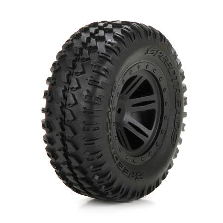 FR Tire, Premount, Black Wheel (2): 1:10 AMP DB ECX43011 Ecx