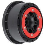 Pro Line Racing Sixer 2.2/3.0 Red/Black Bead-Loc R Wheels (2): SLH PRO271504