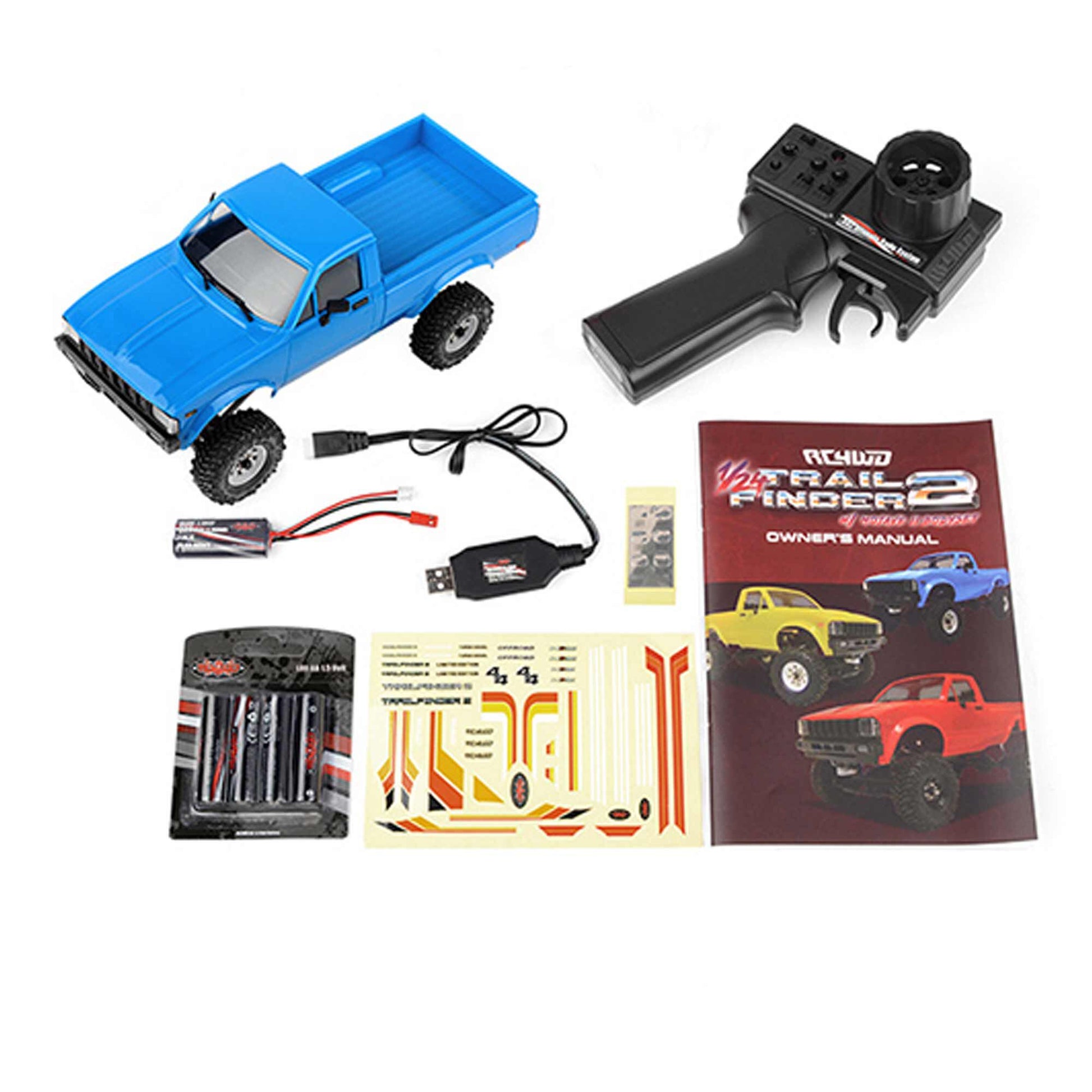 RC4WD 1/24 Trail Finder 2 4WD with Mojave II Hard Body RTR, Blue RC4ZRTR0052