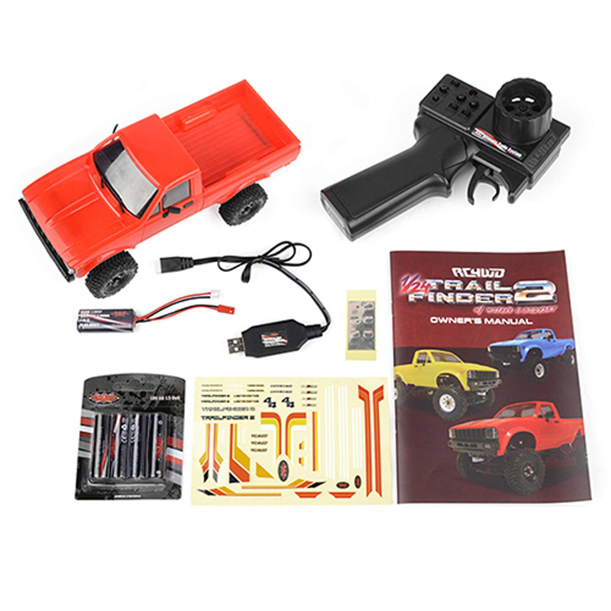 RC4WD 1/24 Trail Finder 2 4WD with Mojave II Hard Body RTR, Red RC4ZRTR0053