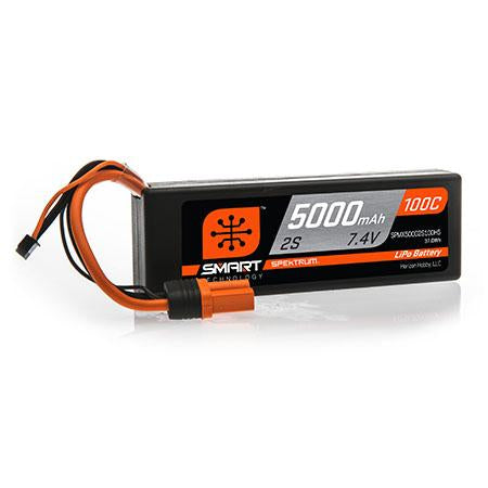 Spektrum 5000mAh 2S 7.4V 100C Smart LiPo Hardcase; IC5 SPMX50002S100H5