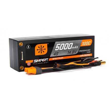 5000mAh 4S 14.8V 100C Smart LiPo Short; 5mm Tubes