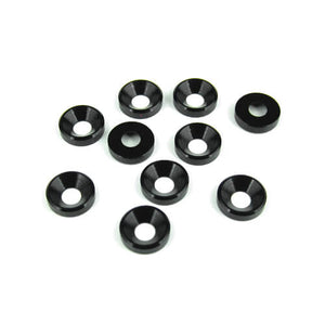 TEKNO R/C TKR1228 M4 Countersunk Washers Black Anodized (10)