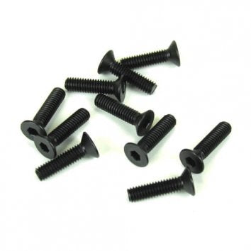 TEKNO RC LLC Flat Head Screw M4x15mm Black EB48 (10)