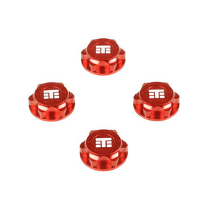 Wheel Nuts (T Logo, 17mm, serrated, red ano, M12x1.0, 4pcs)