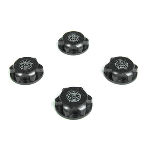 Wheel Nuts (RC Logo, 17mm, serrated, gun metal anodized, M12x1.0, 4pcs)