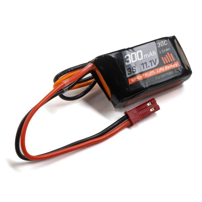 11.1V 300mAh 3S 30C LiPo Battery: JST