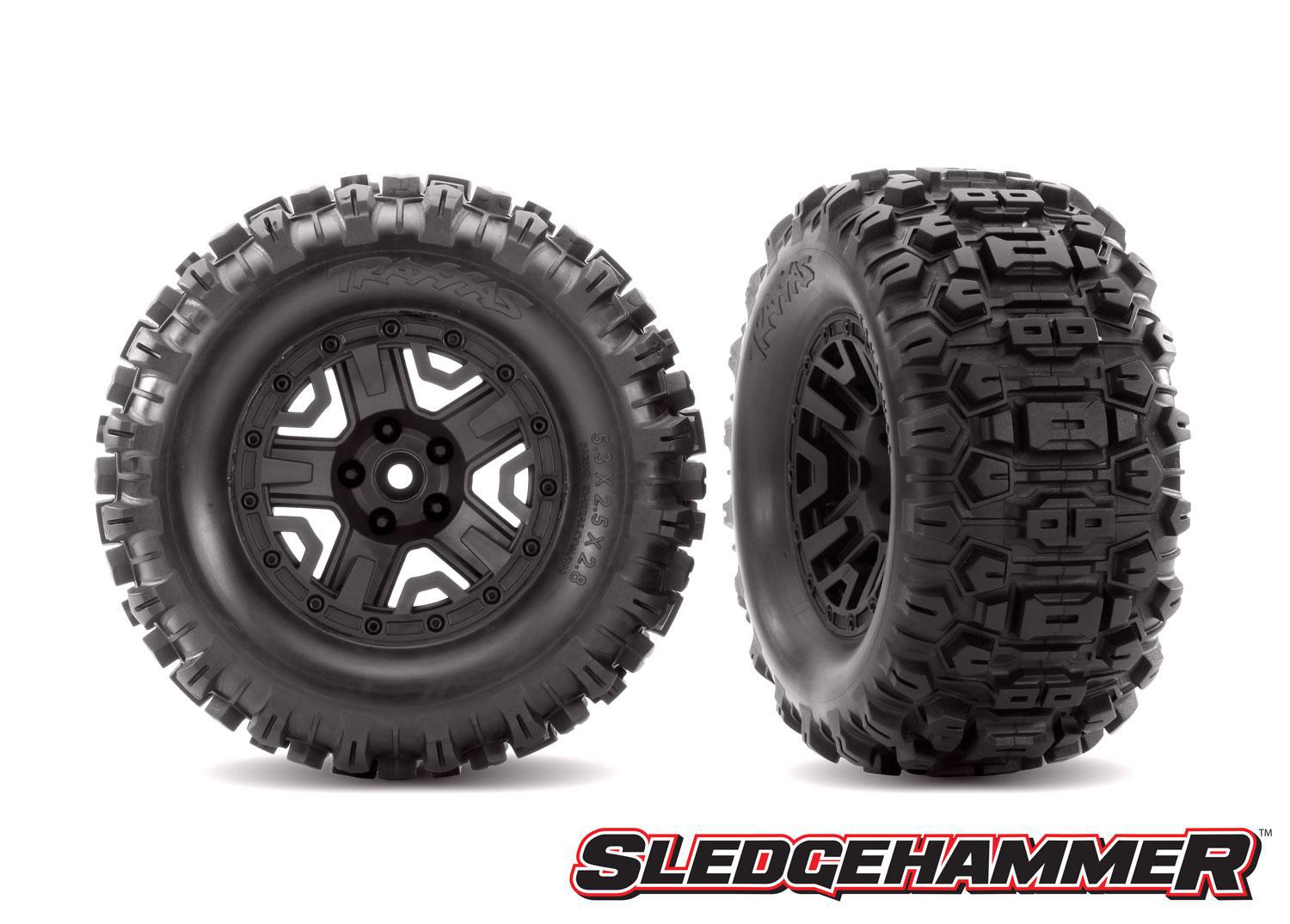 Traxxas Sledgehammer 2.8" Pre-Mounted Tires w/12mm Hex (2) (Black) 6792