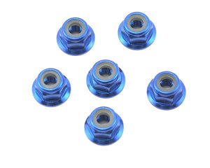 Team Associated M4 Aluminum Flange Locknut (6) ASC31551