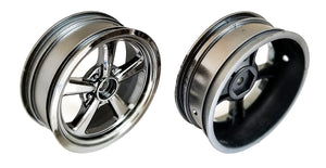 DR10 2.2" Drag Racing Front Wheels (Black Chrome) (2) w/12mm Hex