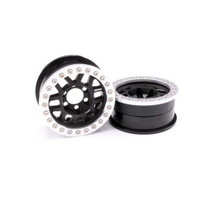 Vanquish Products KMC XD229 Machete V2 1.9" Beadlock Crawler Wheels (Black) (2) VPS07740