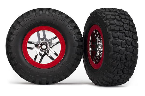 Traxxas BFGoodrich Mud TA Front Tires (2) (Satin Chrome) (S1) w/Split-Spoke Front Wheel 5877R