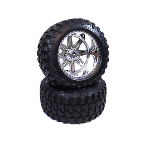 CEN Fury Pre-Mounted Monster Truck Tires w/SS8 Plastic Wheels (2) (Chrome) CEGCKR0506