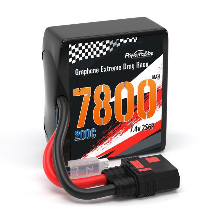 Powerhobby 2S 7800MAH 200C Drag Lipo Battery Pack 2S6P w/8AWG QS8 Plug PHB2S7800MAH200CQS8