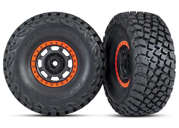 Traxxas Unlimited Desert Racer Pre-Mounted BFGoodrich Baja KR3 Tires w/Method Racing Beadlock Wheels (Black/Orange) (2) 8472