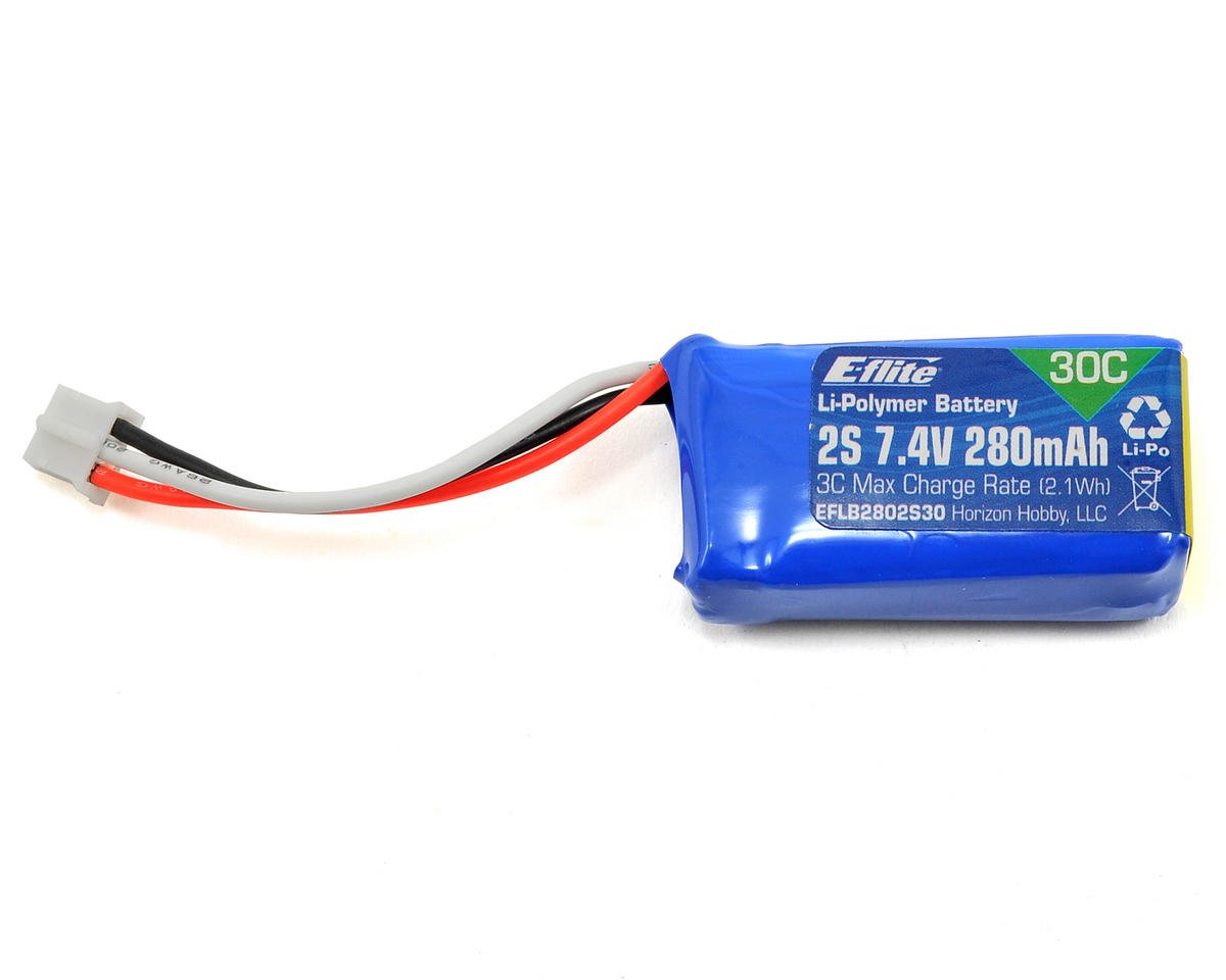 E-flite 2S LiPo Battery 30C (7.4V/280mAh) w/UMX Connector EFLB2802S30