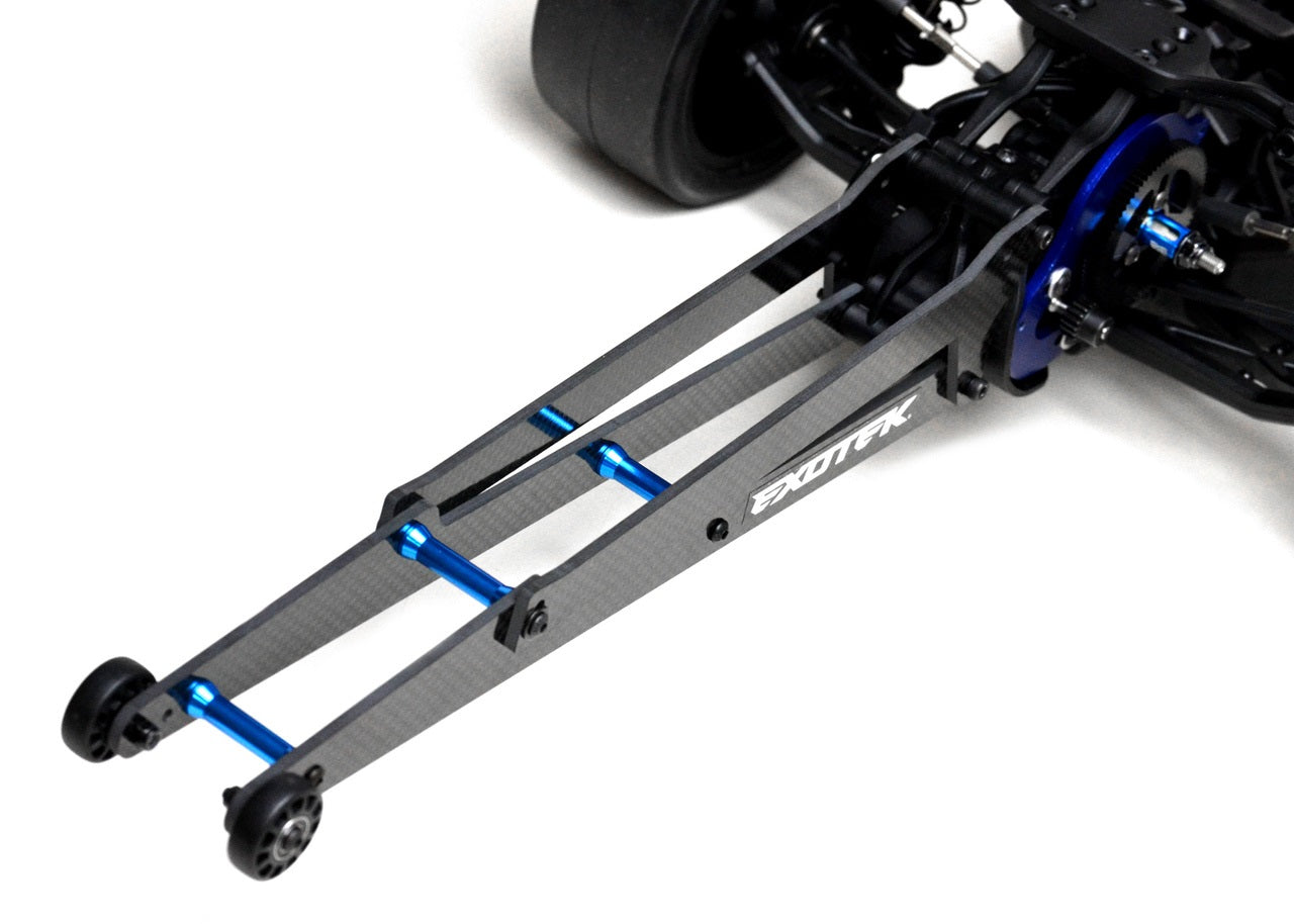 DR10 Adjustable Wheelie Bar Set, 12" Carbon and Alloy