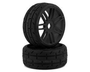 GRP GT - TO1 Revo Belted Pre-Mounted 1/8 Buggy Tires (Black) (2) (R1) w/17mm Hex GRPGTX01-R1